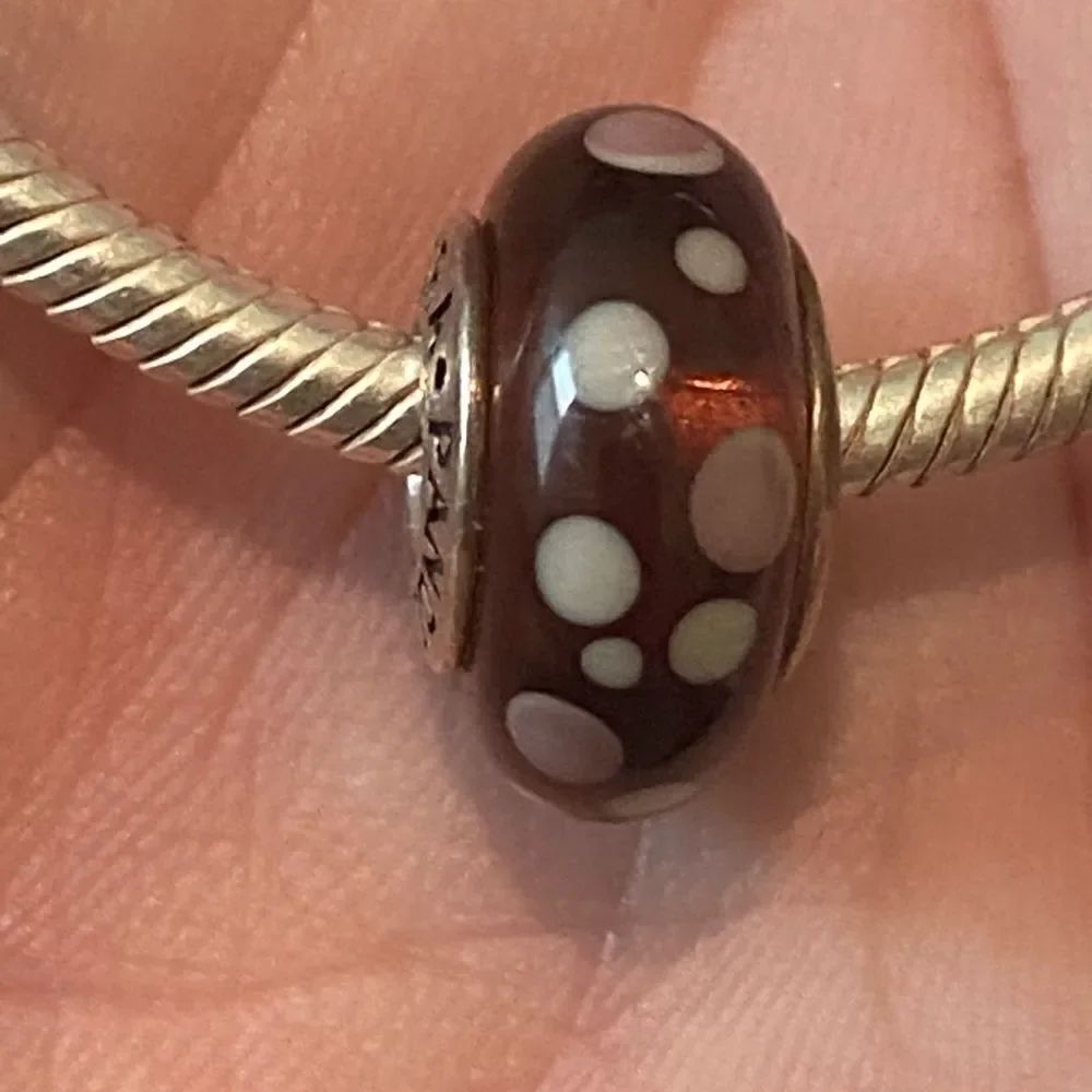 Authentic Pandora Purple Bubbles Murano Glass Art Charm